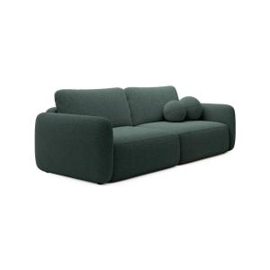 Canapé droit convertible tissu bouclette 3 places Vert