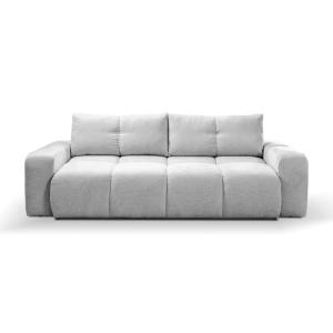 Canapé droit convertible tissu chenille 3 places Gris clair