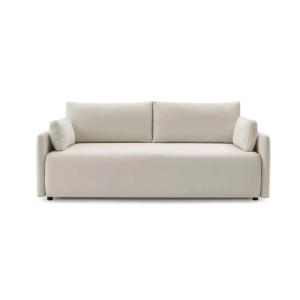 Canapé droit convertible tissu lisse 2 places Beige