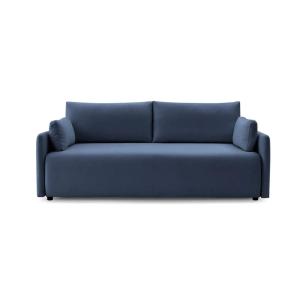 Canapé droit convertible tissu lisse 2 places Bleu