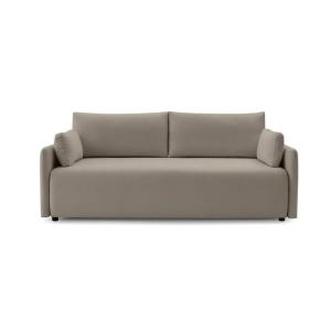 Canapé droit convertible tissu lisse 2 places Café clair