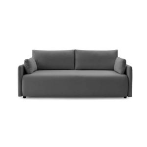 Canapé droit convertible tissu lisse 2 places Gris foncé