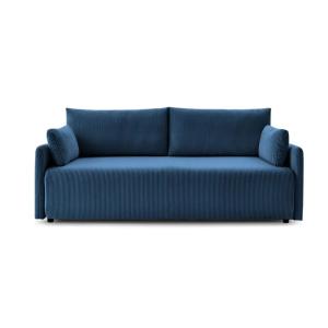 Canapé droit convertible velours côtelé 2 places Bleu