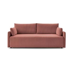 Canapé droit convertible velours côtelé 2 places Rose