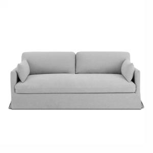 Canapé droit déhoussable tissu 3 places gris