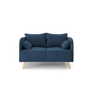 Canapé droit en tissu 2 places bleu