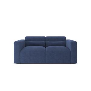 Canapé droit en tissu 2 places bleu nuit