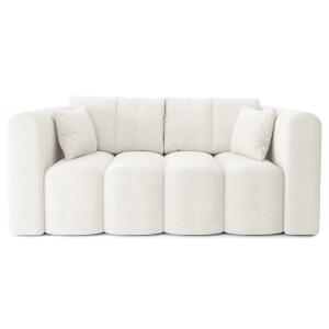 Canapé droit en tissu 3 places blanc pur