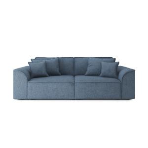 Canapé droit en tissu 3 places bleu gris