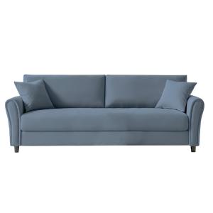 Canapé droit en tissu 4 places bleu clair