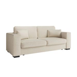 Canapé droit fixe 3 places en tissu Beige