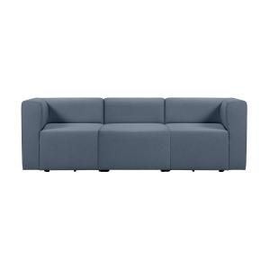 Canapé droit modulable 4 places en tissu bleu