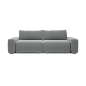 Canapé droit tissu bouclette gris foncé 3 places