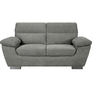 Canapé droit tissu chenille gris 2 places