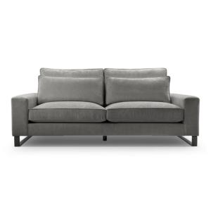 Canapé droit tissu chenille gris foncé 2 places