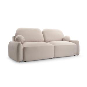 Canapé droit tissu chiné beige 2 places