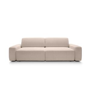 Canapé droit tissu chiné beige 3 places