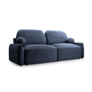 Canapé droit tissu chiné bleu 2 places