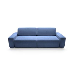Canapé droit tissu chiné bleu 3 places
