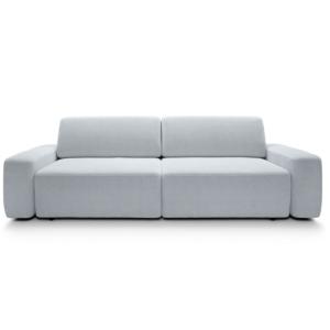 Canapé droit tissu chiné gris clair 3 places