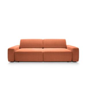 Canapé droit tissu chiné terracotta 3 places