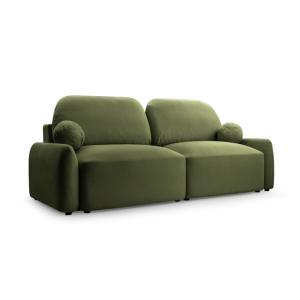Canapé droit tissu chiné vert 2 places