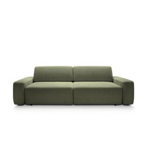 Canapé droit tissu chiné vert olive 3 places