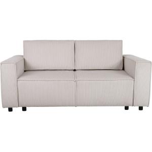 Canapé droit velours côtelé beige 178 x 88 x 86 cm