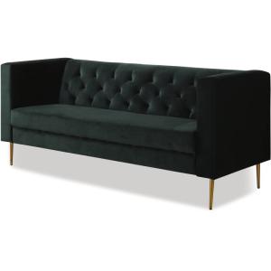Canapé droit velours vert 196 x 76 x 82 cm