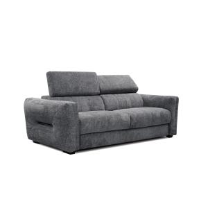 Canapé droit XXL 3 places tissu gris foncé