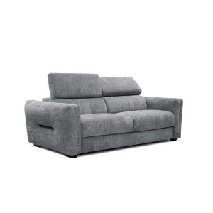 Canapé droit XXL 3 places tissu gris moyen