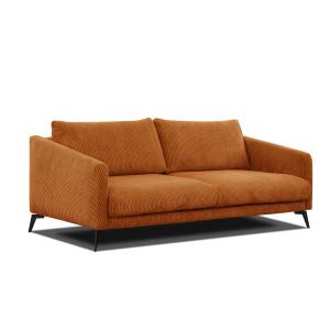 Canapé droit XXL 3 places tissu orange