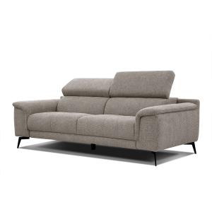 Canapé droit XXL 3 places tissu taupe