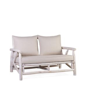 Canapé en bois blanc, L 130 cm