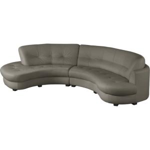 Canapé en cuir gris foncé 5 places, côté accoudoir droit