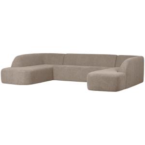 Canapé en forme de U tissu chenille beige