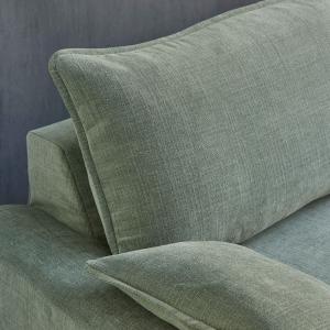Canapé en tissu texturé 3 places vert gris