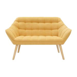 Canapé fixe  2 places jaune moutarde