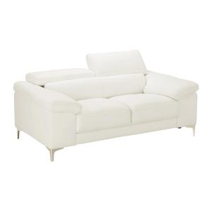 Canapé fixe cuir 2 places blanc