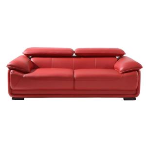 Canapé fixe cuir 3 places rouge