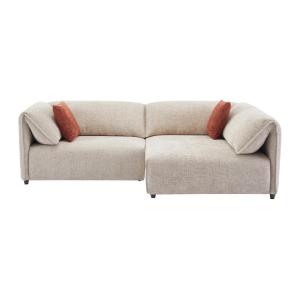 Canapé fixe polyester beige 4 places