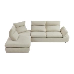 Canapé fixe polyester beige 5 places