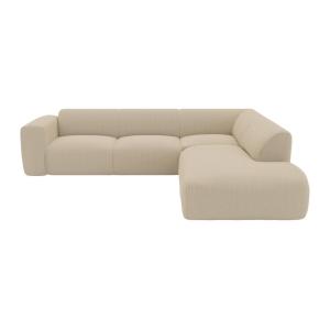 Canapé fixe polyester beige 6 places