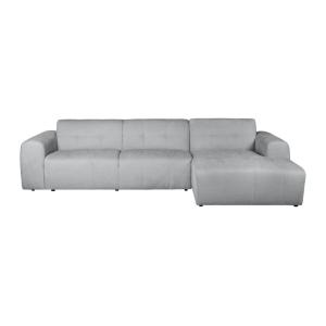 Canapé fixe polyester gris 5 places