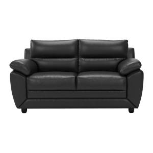 Canapé fixe simili cuir 2 places noir