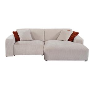 Canapé fixe velours 4 places beige