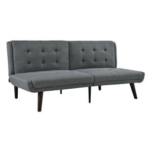 Canapé futon convertible 2 places en tissu gris – dossier r…