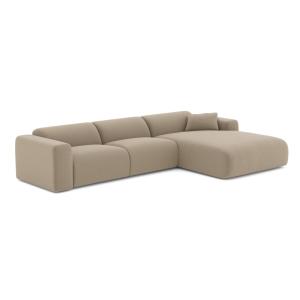 Canapé grand angle droit bouclette taupe 280cm