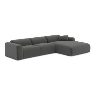 Canapé grand angle droit tissu bouclette gris graphite 280c…