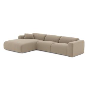 Canapé grand angle gauche bouclette taupe 280cm